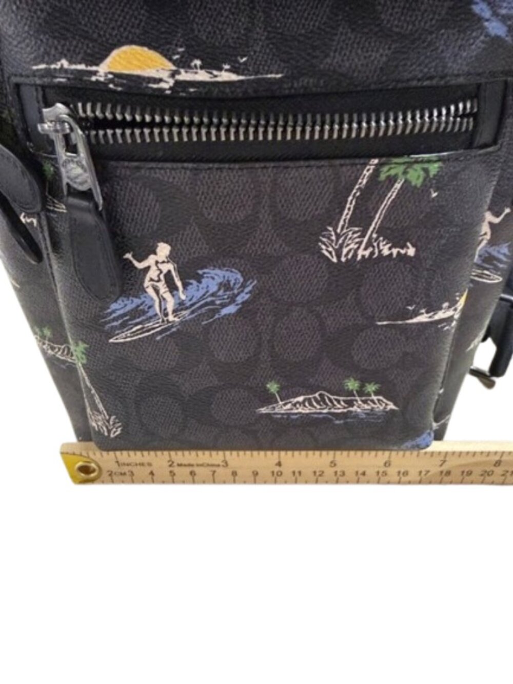 Coach West Pack Sling Bag Charcoal Multi Signature Canvas Surf Print NWT - Picture 11 of 14